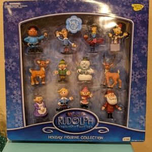 Rudolph Holiday Figurine Collection, original box, vintage Christmas decorations